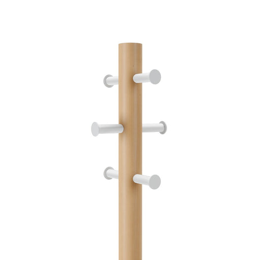 Umbra Pillar Stool/Coatrack, White/Natural