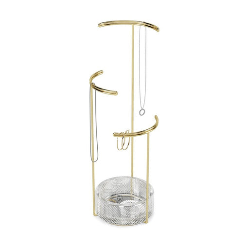 Umbra Tesora Jewelry Stand Glass, Brass