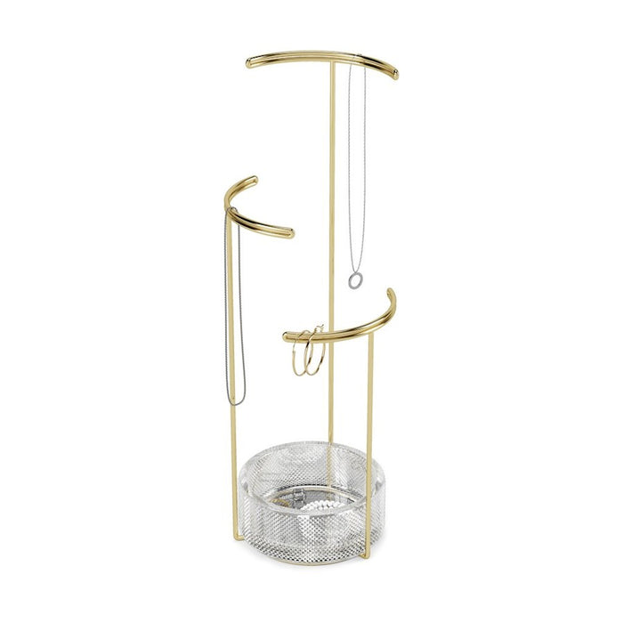 Umbra Tesora Jewelry Stand Glass, Brass