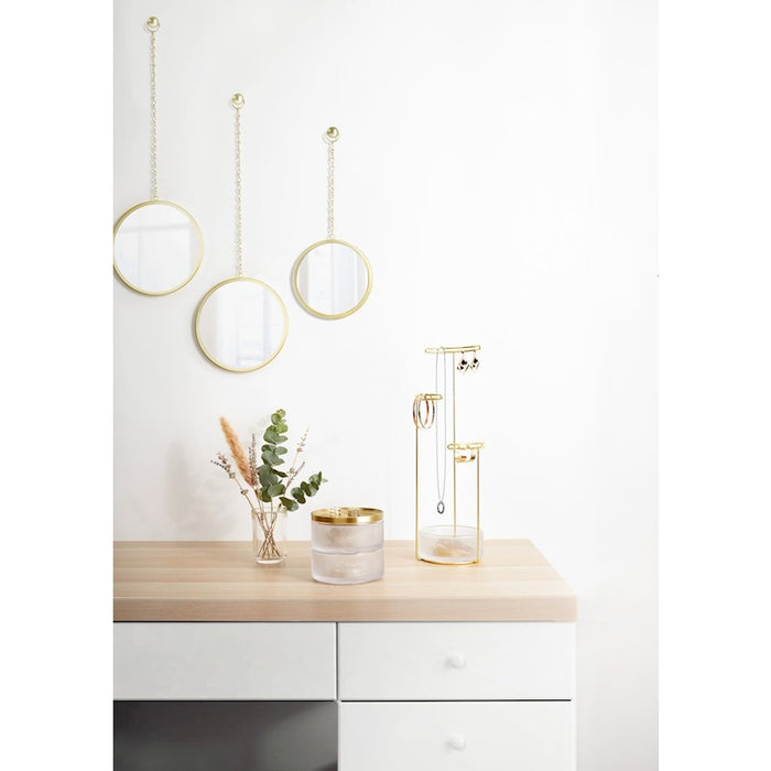 Umbra Tesora Jewelry Stand Glass, Brass