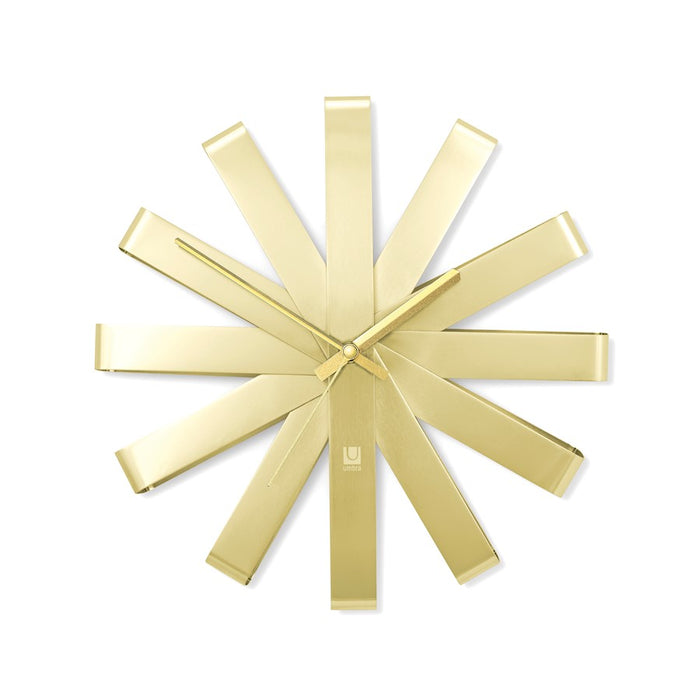 Umbra Ribbon 12-Inch Wall Clock, Brass