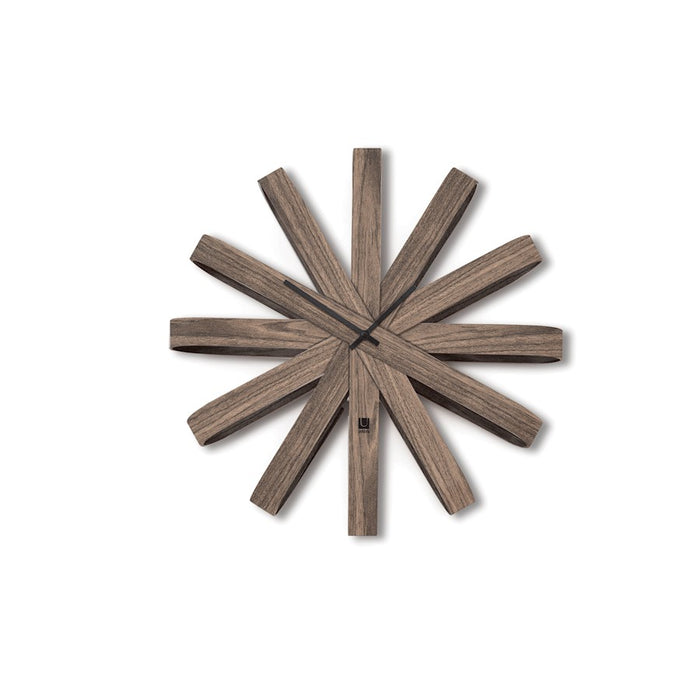 Umbra Ribbonwood Wall Clock, Aged Walnut