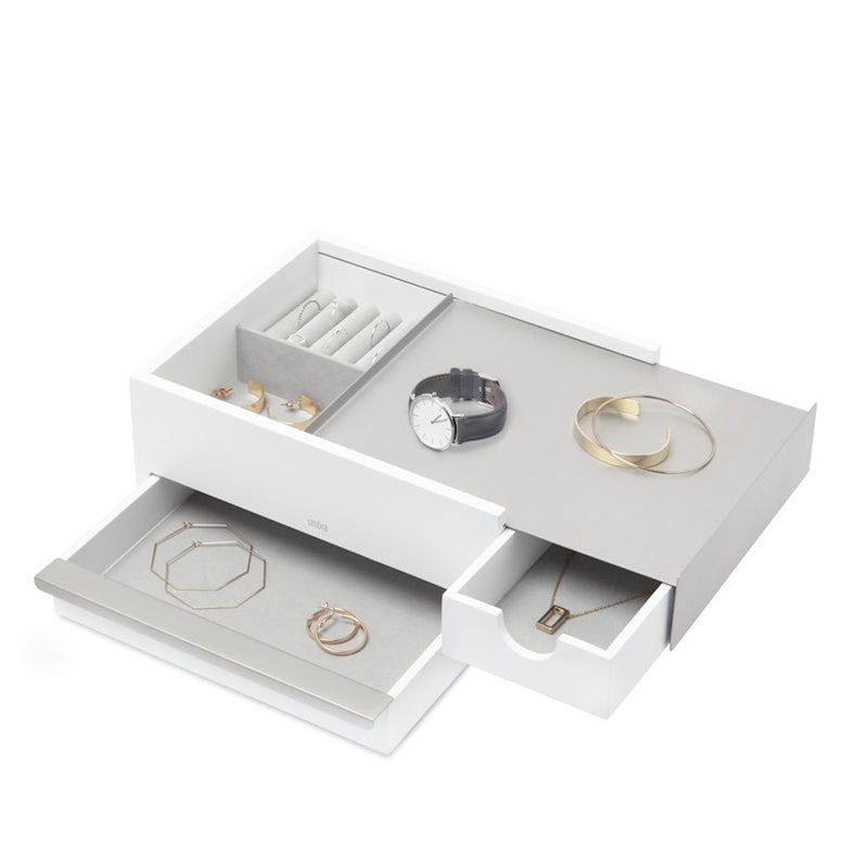 Umbra Stowit Storage Box, White/Nickel