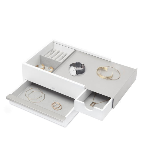 Umbra Stowit Storage Box, White/Nickel