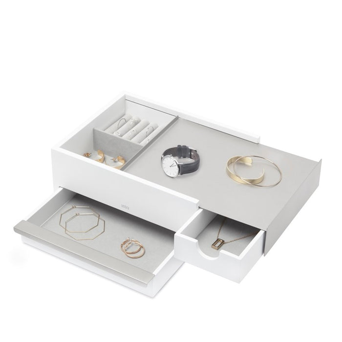 Umbra Stowit Storage Box, White/Nickel