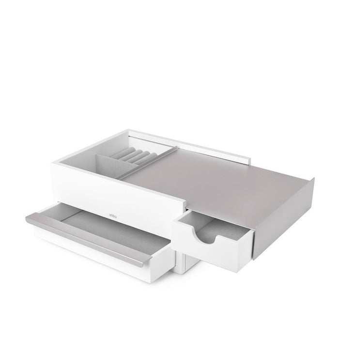 Umbra Stowit Storage Box, White/Nickel