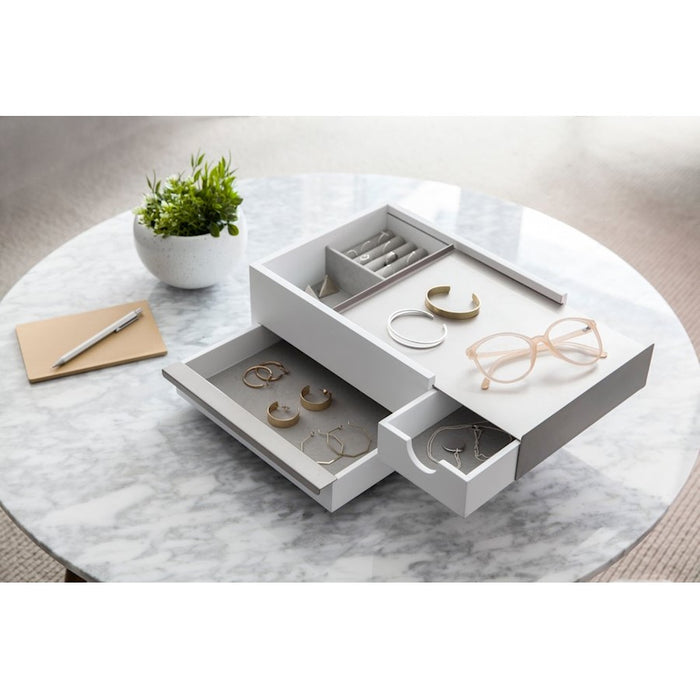 Umbra Stowit Storage Box, White/Nickel