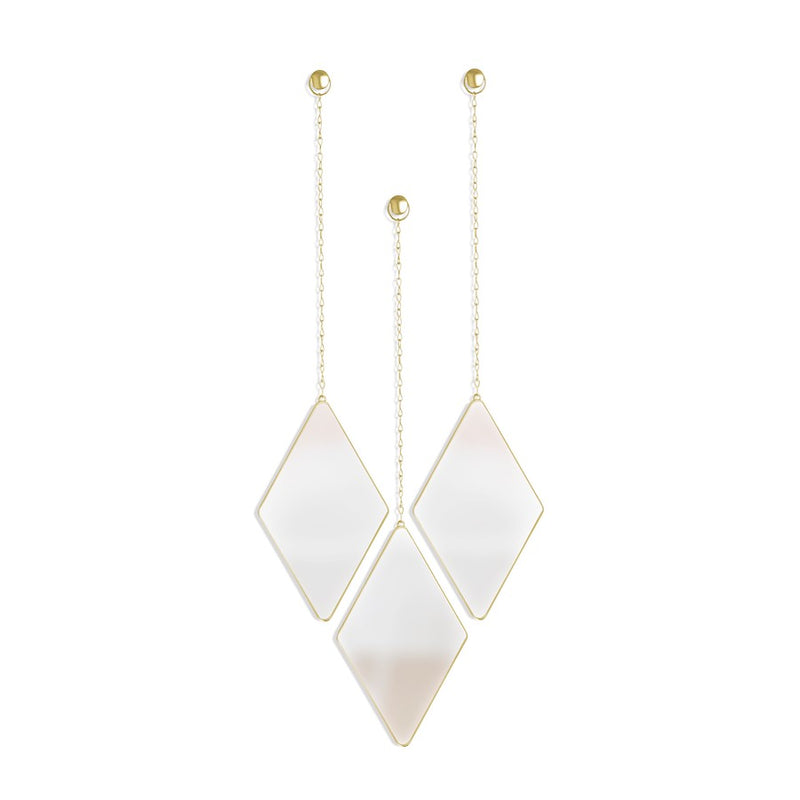 Umbra Dima Diamond Mirror (3), Matte Brass