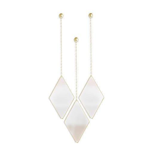 Umbra Dima Diamond Mirror (3), Matte Brass