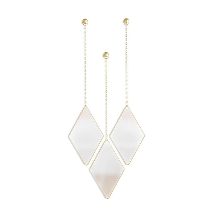 Umbra Dima Diamond Mirror (3), Matte Brass