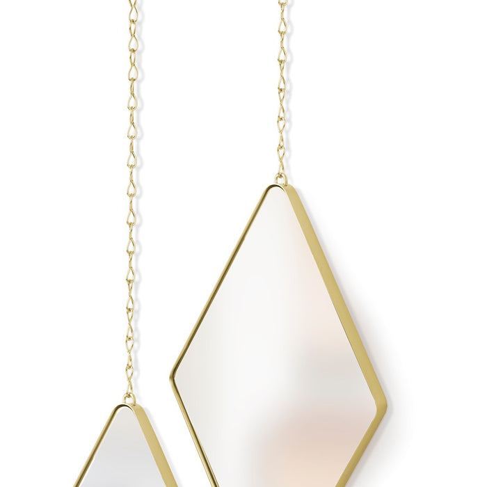 Umbra Dima Diamond Mirror (3), Matte Brass
