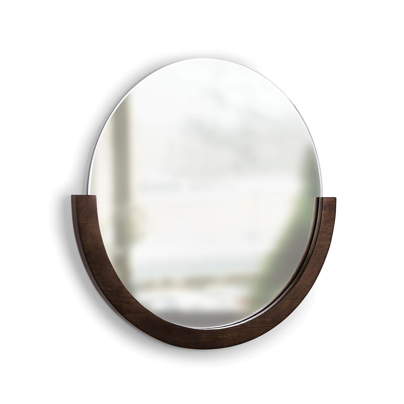 Umbra Mira Wall Mirror, Aged Walnut