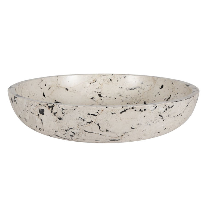 Uttermost Nouveau Bowl, Natural White Limestone/Black