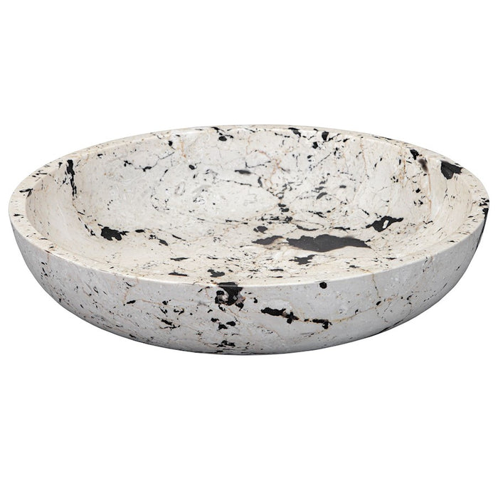 Uttermost Nouveau Bowl, Natural White Limestone/Black