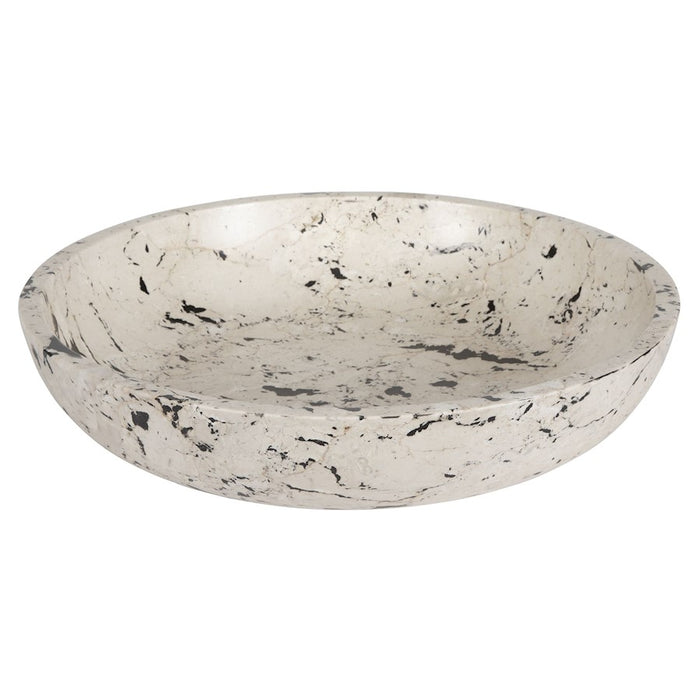 Uttermost Nouveau Bowl, Natural White Limestone/Black