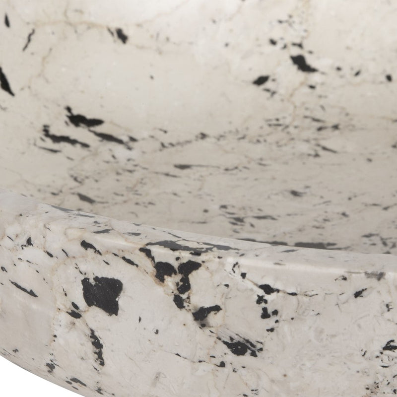 Uttermost Nouveau Bowl, Natural White Limestone/Black