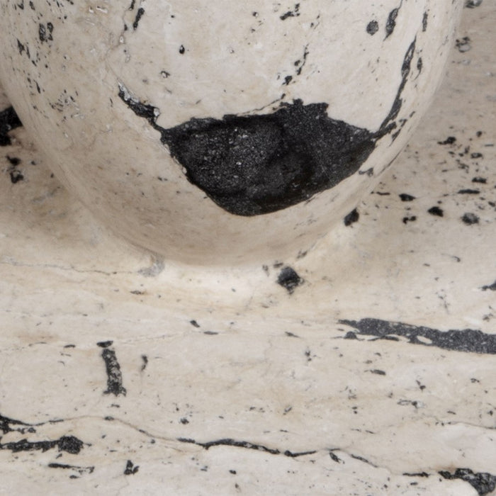 Uttermost Nouveau Tower Sculptures Set of 2, White Limestone/Black