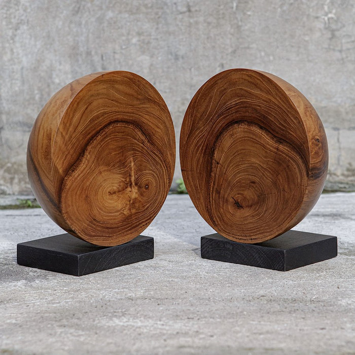 Uttermost Teak And Noir Bookends Set of 2, Black