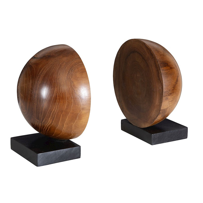 Uttermost Teak And Noir Bookends Set of 2, Black