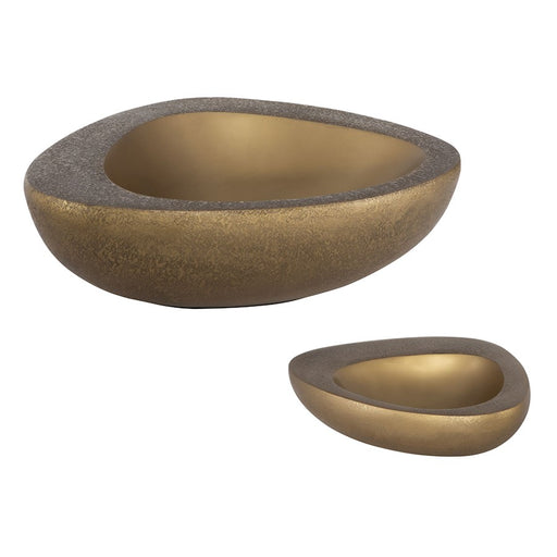 Uttermost Ovate Bowls, Set Of 2, Antique Brass