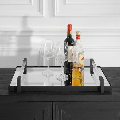 Uttermost Deki Mirrored Tray, Matte Black