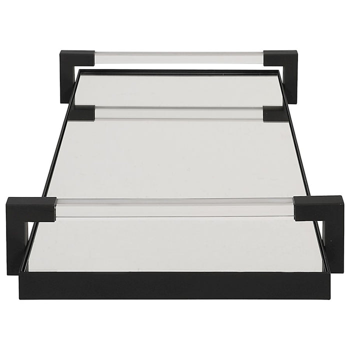 Uttermost Deki Mirrored Tray, Matte Black