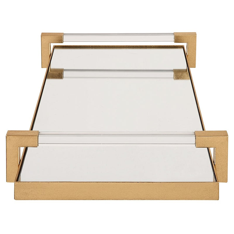 Uttermost Deki Mirrored Tray, Antique Gold Leaf