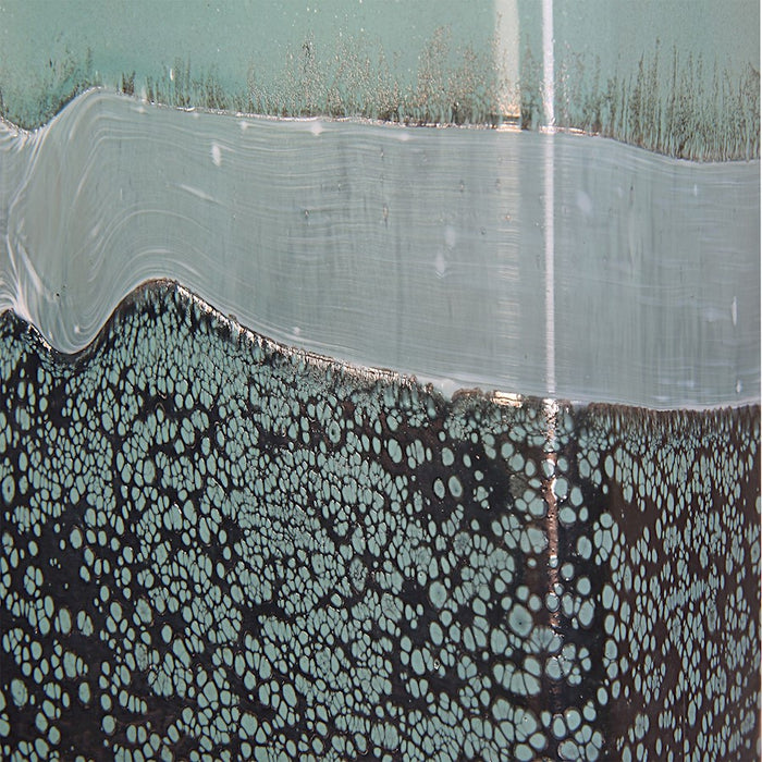 Uttermost Fuze Vases, Set Of 2, Aqua And Bronze