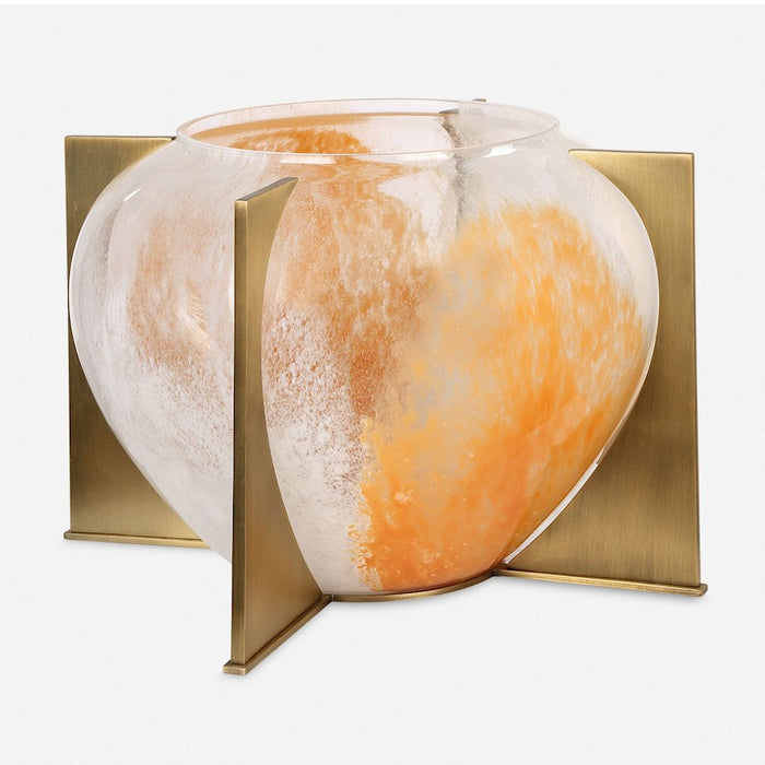 Uttermost Swirl Vase, Amber/White - 18183
