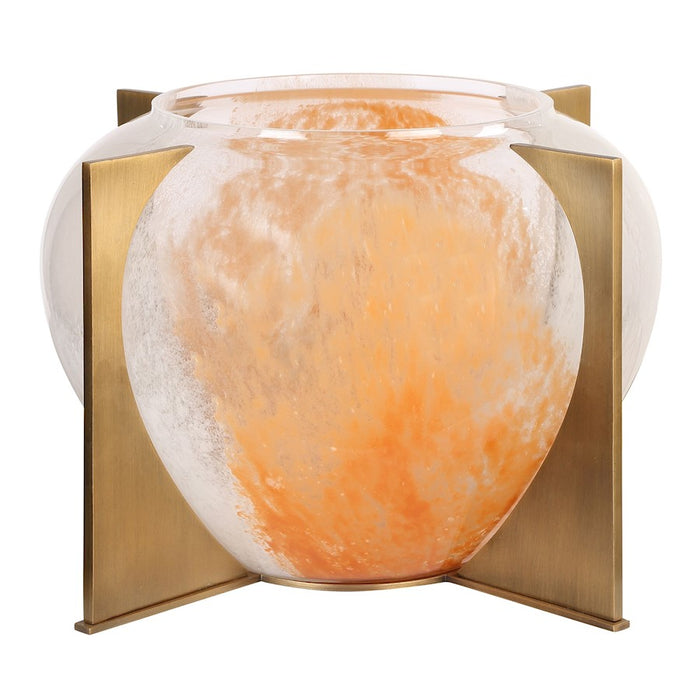 Uttermost Swirl Vase, Amber/White