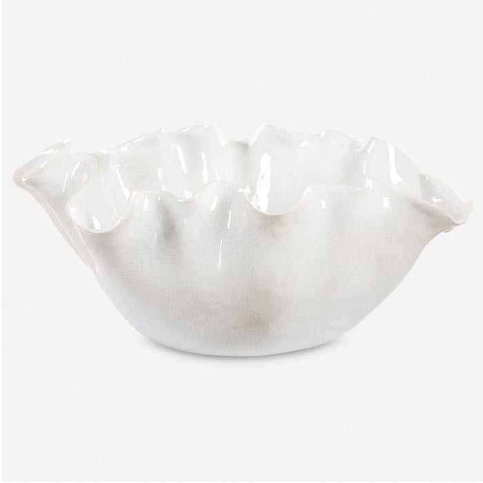 Uttermost Ruffle White Bloom Bowl - 18184