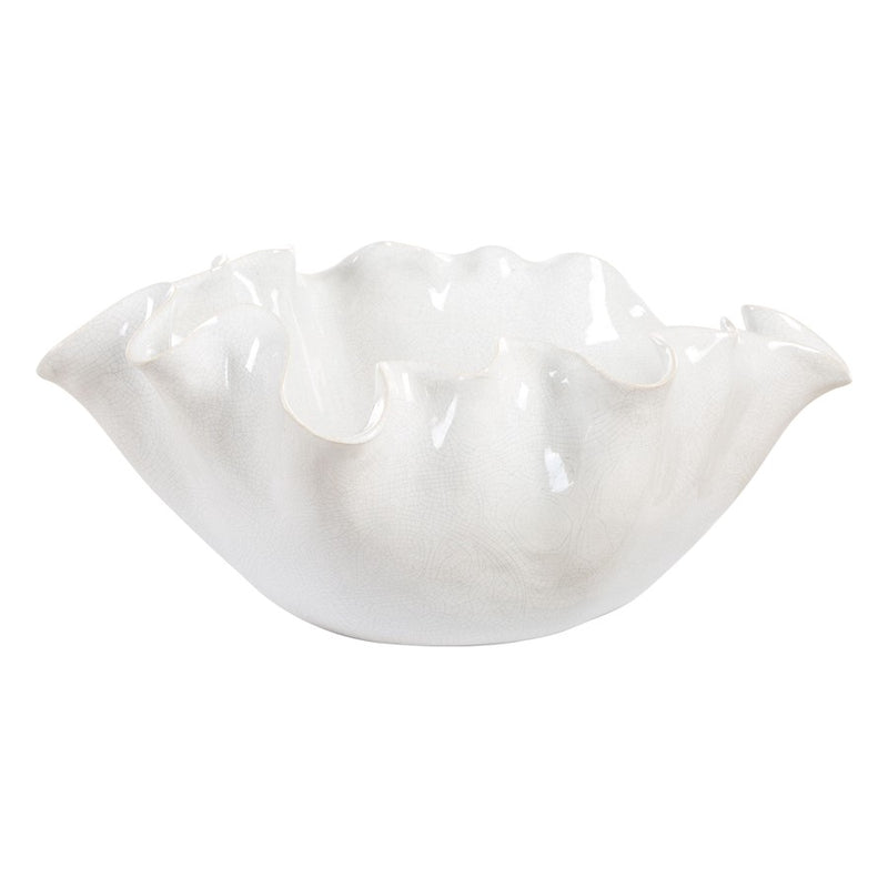 Uttermost Ruffle White Bloom Bowl