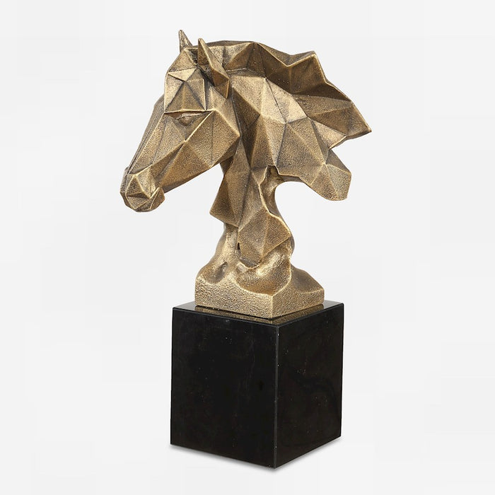 Uttermost Chiseled Horse Bust Sculpture, Gold - 18185