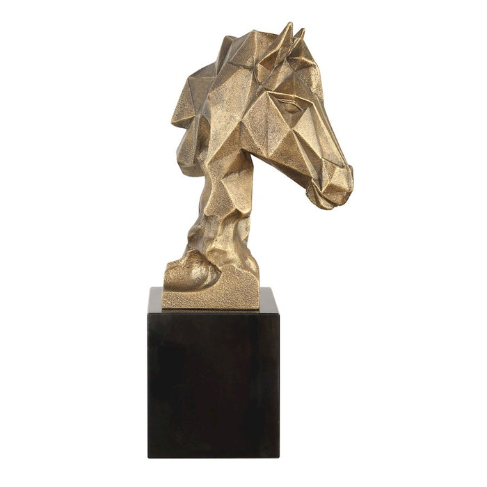 Uttermost Chiseled Horse Bust Sculpture, Gold
