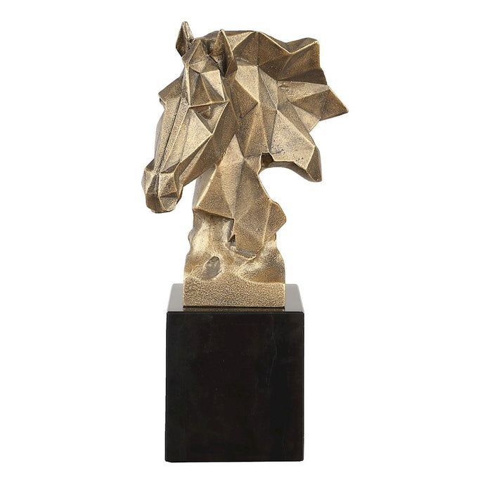Uttermost Chiseled Horse Bust Sculpture, Gold