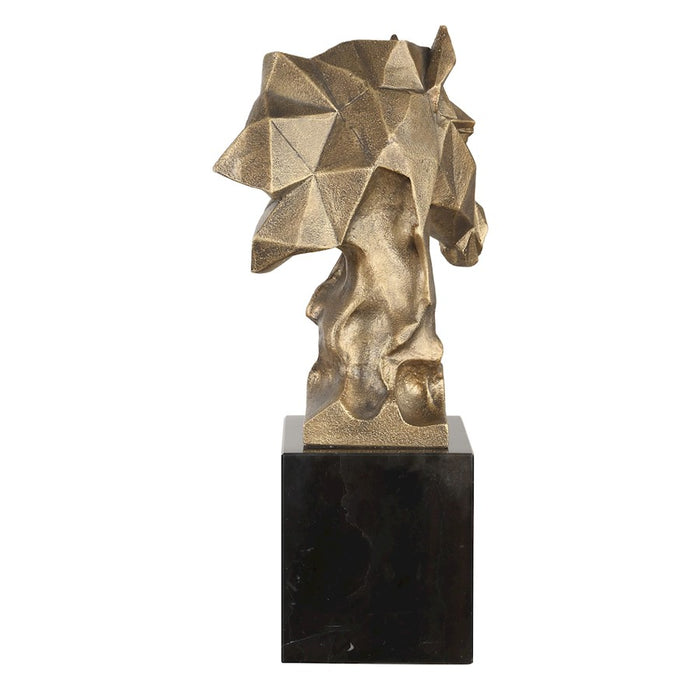 Uttermost Chiseled Horse Bust Sculpture, Gold