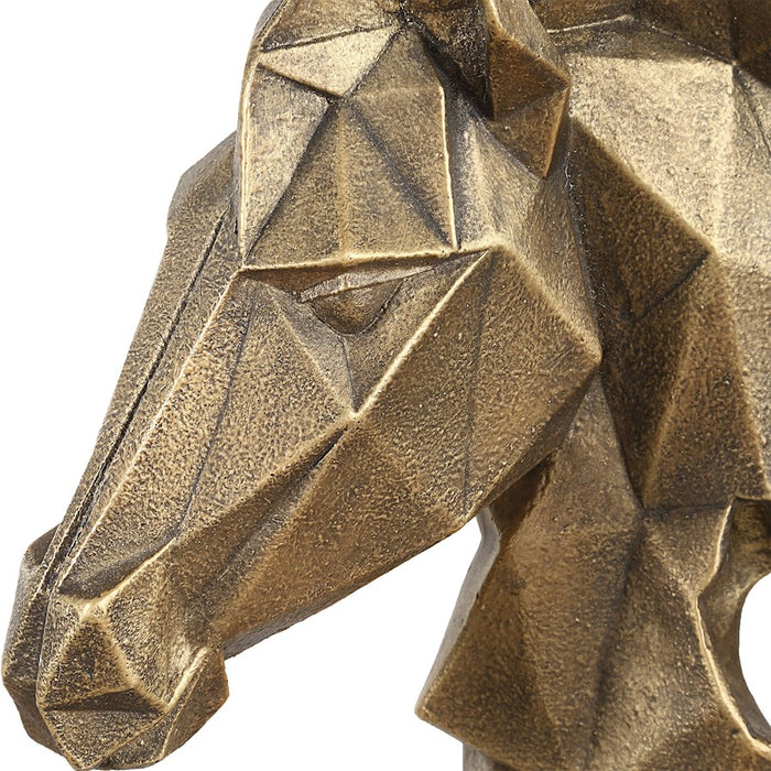 Uttermost Chiseled Horse Bust Sculpture, Gold