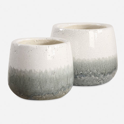 Uttermost Nimbus Vases Set of 2, White/Blue/Grey - 18189