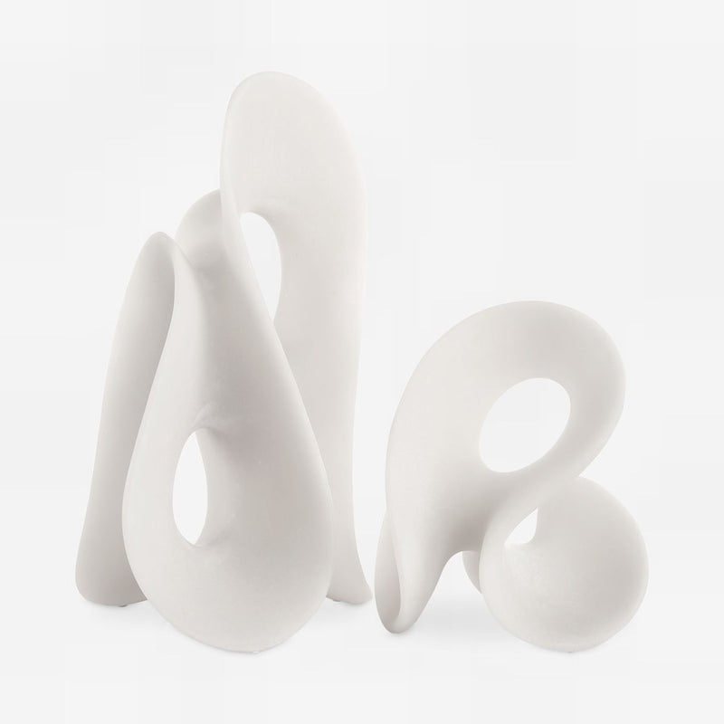 Uttermost Silent Wave White Sculptures Set of 2 - 18194