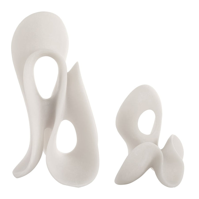 Uttermost Silent Wave White Sculptures Set of 2
