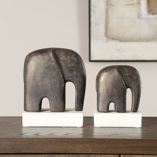 Uttermost Timeless Tusk Bronze Sculptures Set of 2