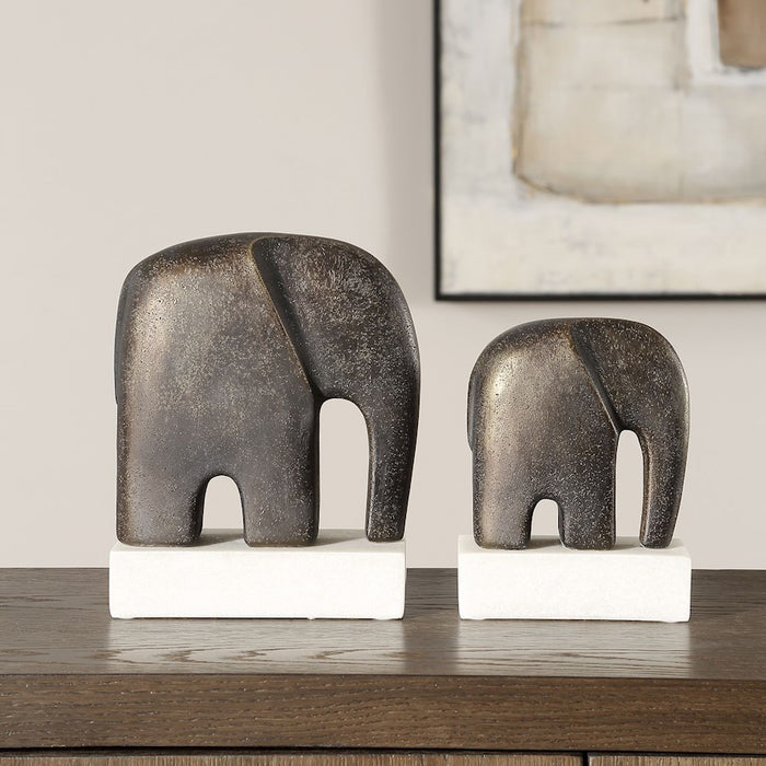 Uttermost Timeless Tusk Bronze Sculptures Set of 2