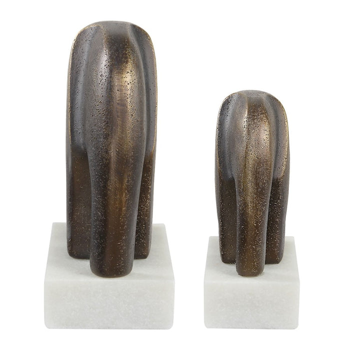 Uttermost Timeless Tusk Bronze Sculptures Set of 2