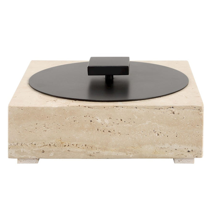 Uttermost Natural Luxe Travertine Box, Bronze