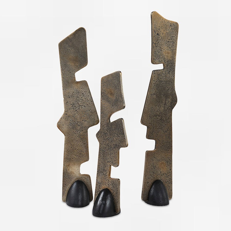 Uttermost Geometric Echoes Bronze Sculptures Set of 3 - 18197