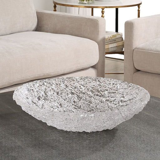 Uttermost Glint Clear Spun Spaghetti Glass Bowl