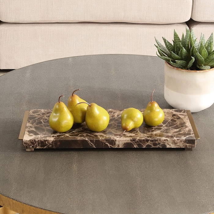 Uttermost Marble Tray Crest, Black