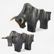 Uttermost Regal Bull Bronze Sculptures Set of 2 - 18227