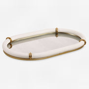 Uttermost Cyprus Leather Oval Tray, Brass - 18229