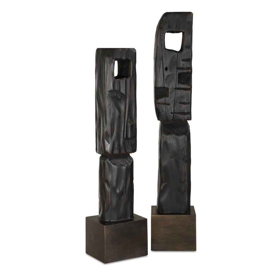 Uttermost Cipher Black Wood Totems Set/2 - 18282